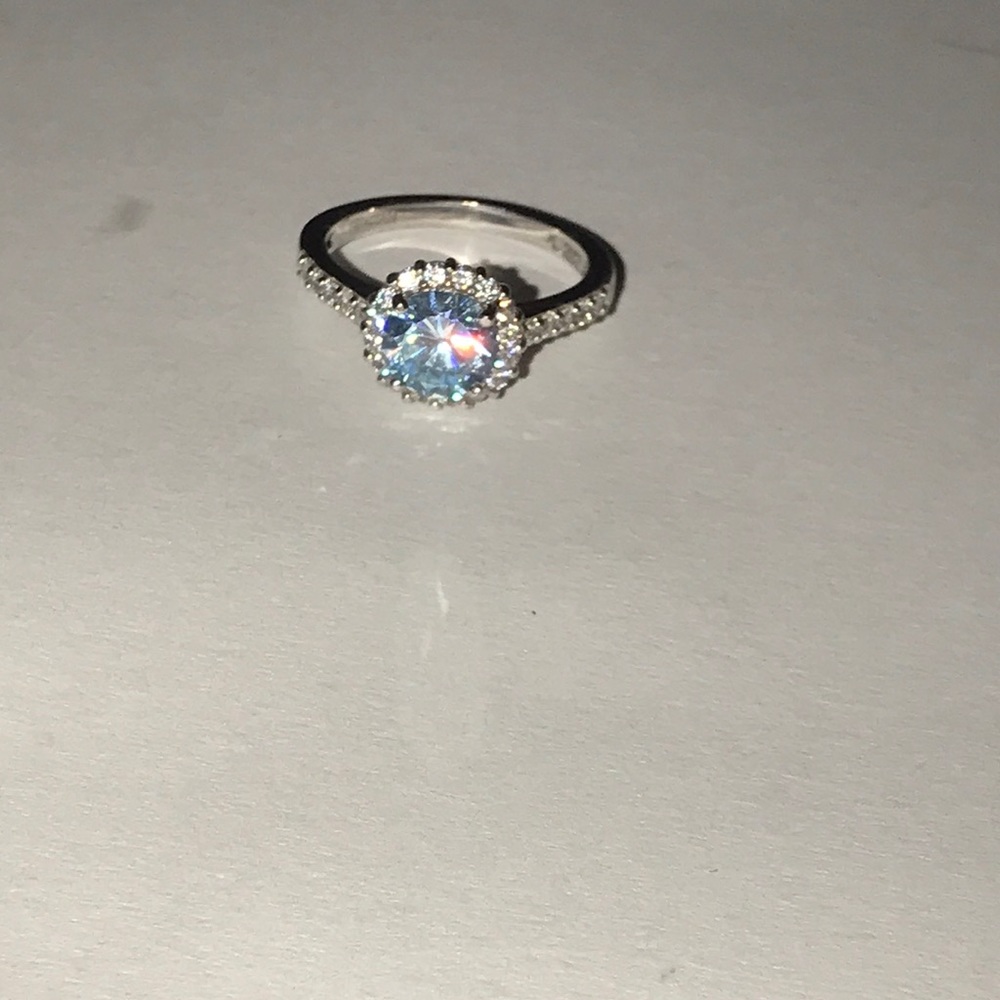 Sterling silver and diamonique ring